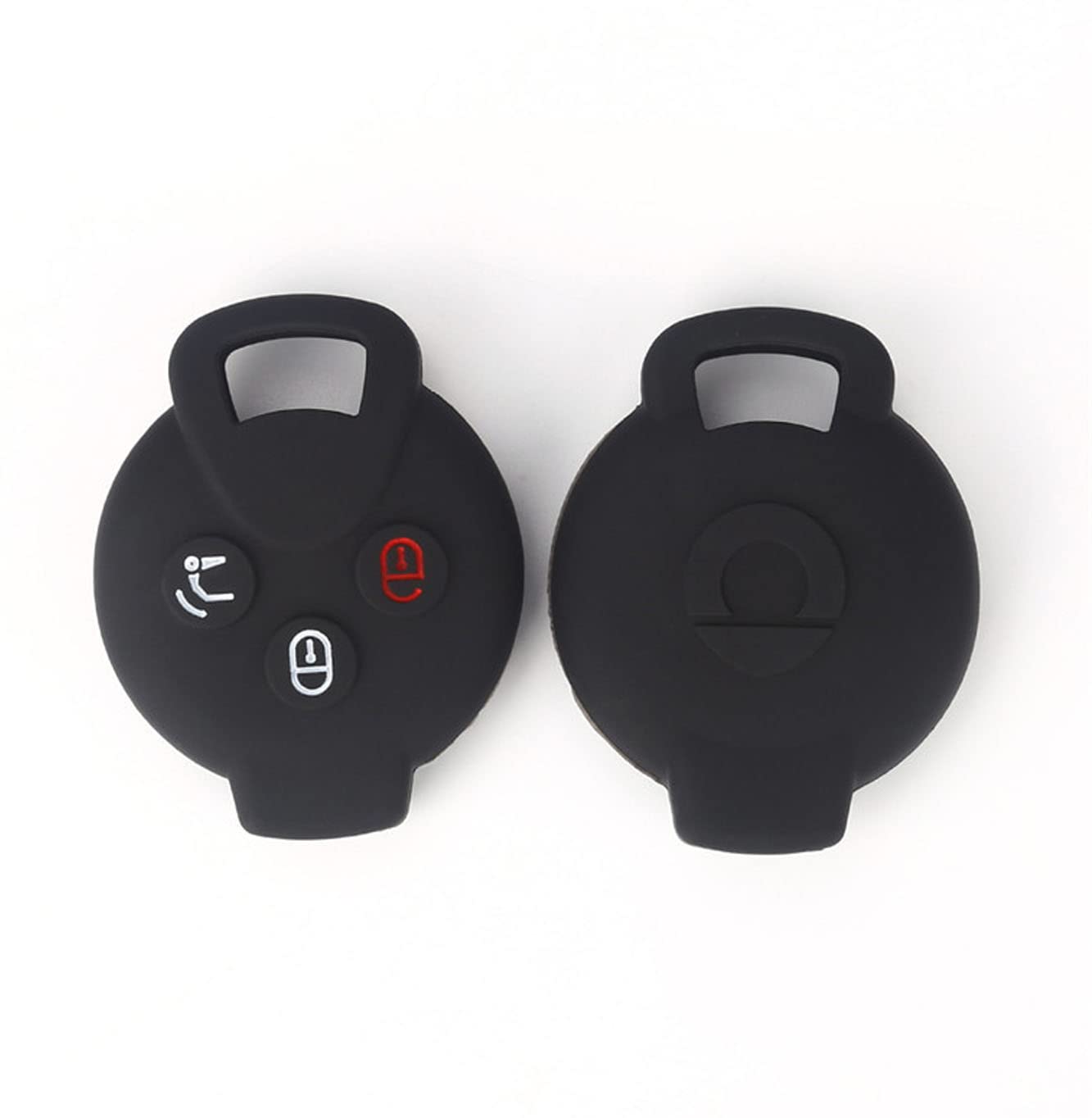 SALPIE Silikonhülle für Smart 451 453 3 Flip Buttons, Autoschlüsselhülle Smart 451 453 Flip Key (Nero, Smart 451) von SALPIE