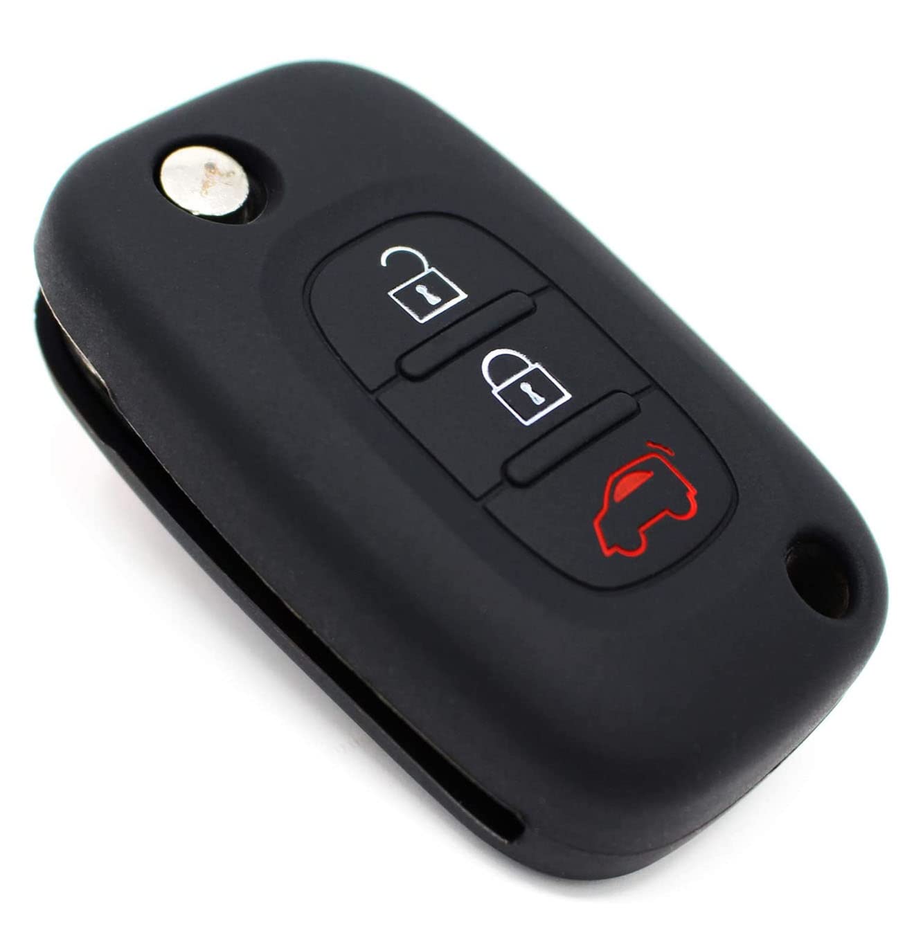SALPIE Silikonhülle für Smart 451 453 3 Flip Buttons, Autoschlüsselhülle Smart 451 453 Flip Key (Nero, Smart 453) von SALPIE