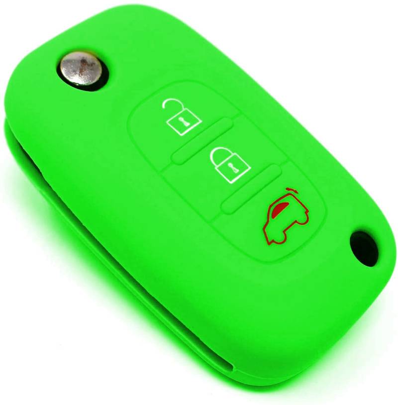 SALPIE Silikonhülle für Smart 451 453 3 Flip Buttons, Autoschlüsselhülle Smart 451 453 Flip Key (Verde Fluo, Smart 453) von SALPIE