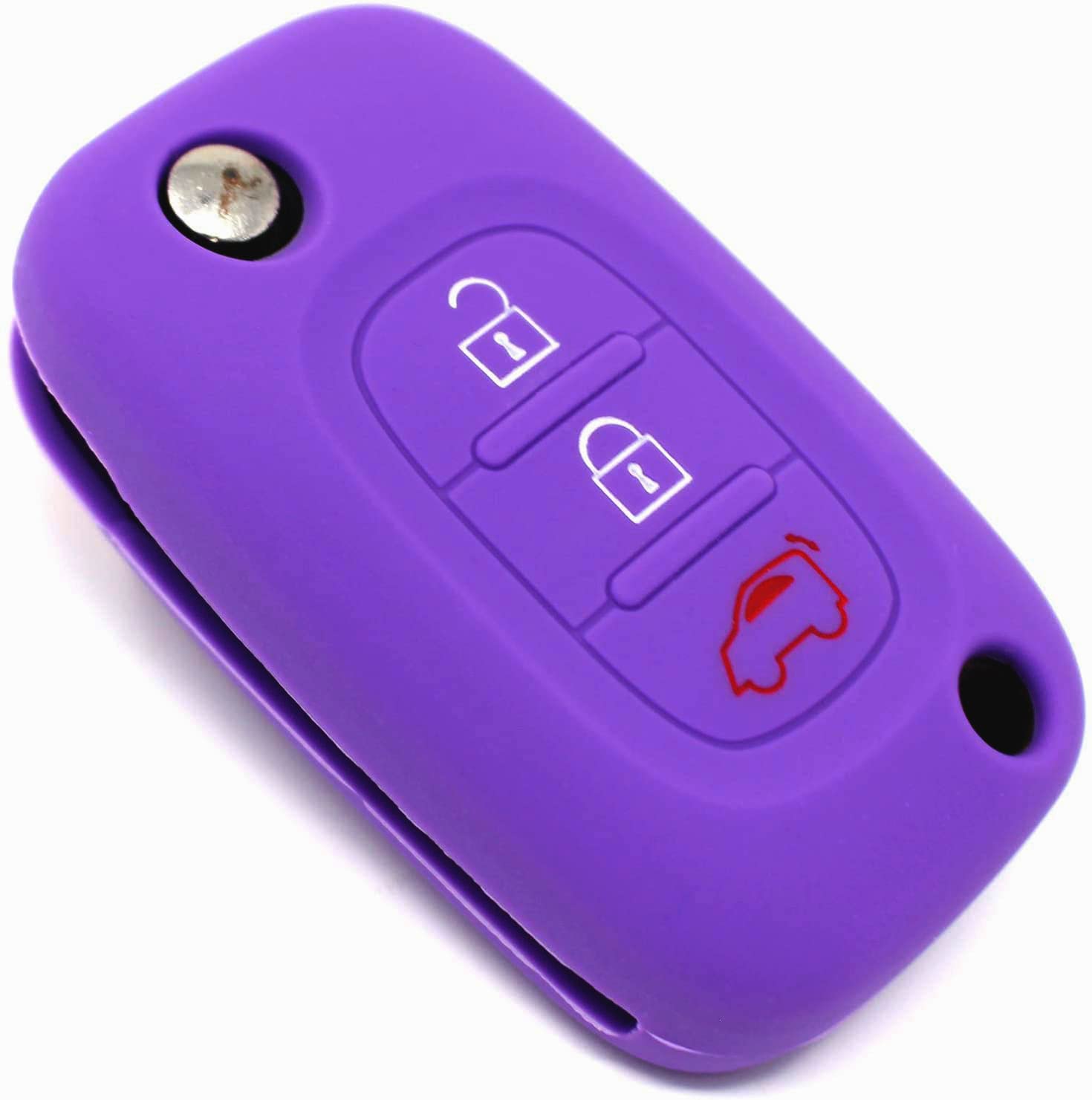 SALPIE Silikonhülle für Smart 451 453 3 Flip Buttons, Autoschlüsselhülle Smart 451 453 Flip Key (Viola, Smart 453) von SALPIE