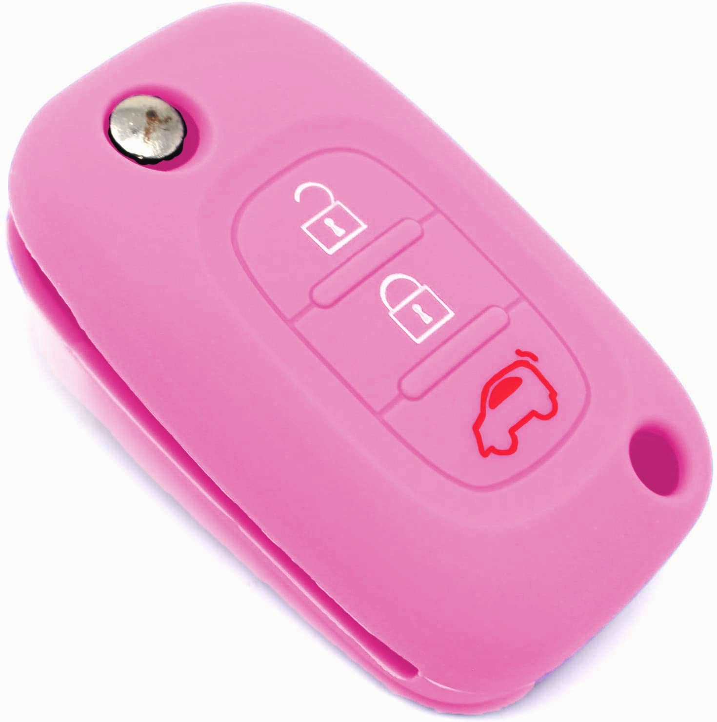 SALPIE Funkfernbedienungsgehäuse aus Silikon Schutz Ersatzteile Zubehör Autoschlüssel Smart 451 453 Mercedes Benz (Rosa, Silikon Cover 453) von SALPIE