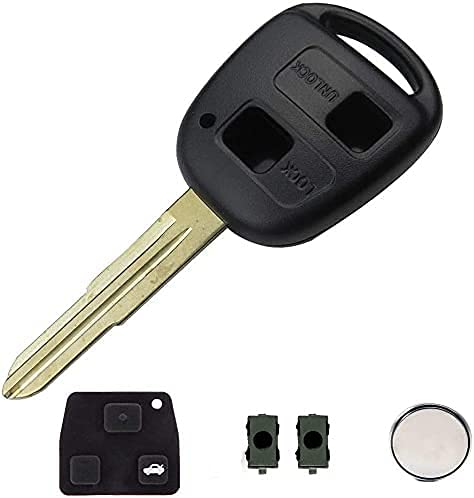 Schlüsselgehäuse Zubehör Ersatzteile Schlüsselabdeckung Auto Fernbedienung 2 Tasten Kompatibel mit Toyota Yaris (Schale+Tasten+Schalter+Batterie) (Schale, Gehäuse) von SALPIE