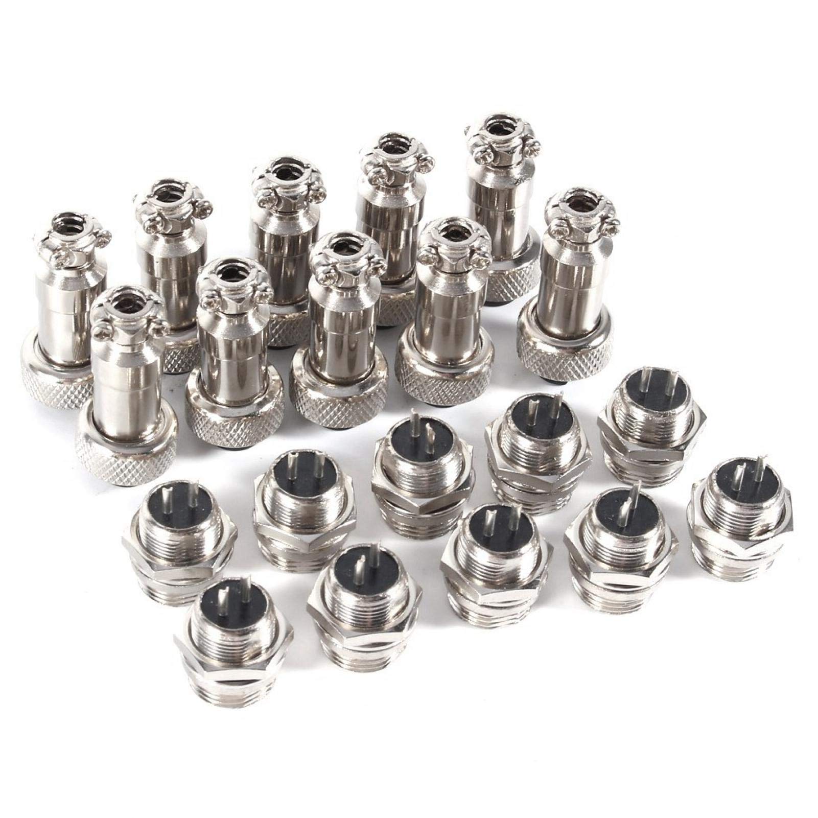 10er GX16 Aviation Connector Netzstecker, 2/3/5/6 Pin 12mm Aviation Plug Stecker + Buchse Metallbuchse, für Signal- und elektronische Verbindung 10er GX16 Aviation Connector Netzstecker, 2/3/5/6 Pin 12mm Aviation Plug Stecker + Buchse Metallbuchse, für Signal- und elektronische Verbindung von SALUTUYA
