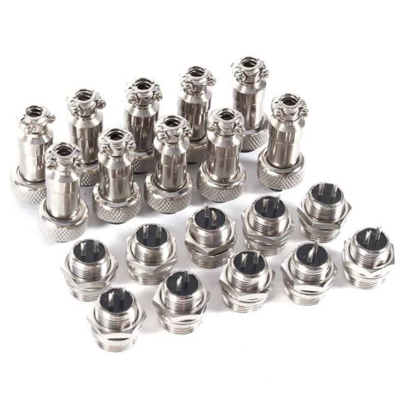 10er GX16 Aviation Connector Netzstecker, 2/3/5/6 Pin 12mm Aviation Plug Stecker + Buchse Metallbuchse, für Signal- und elektronische Verbindung von SALUTUYA