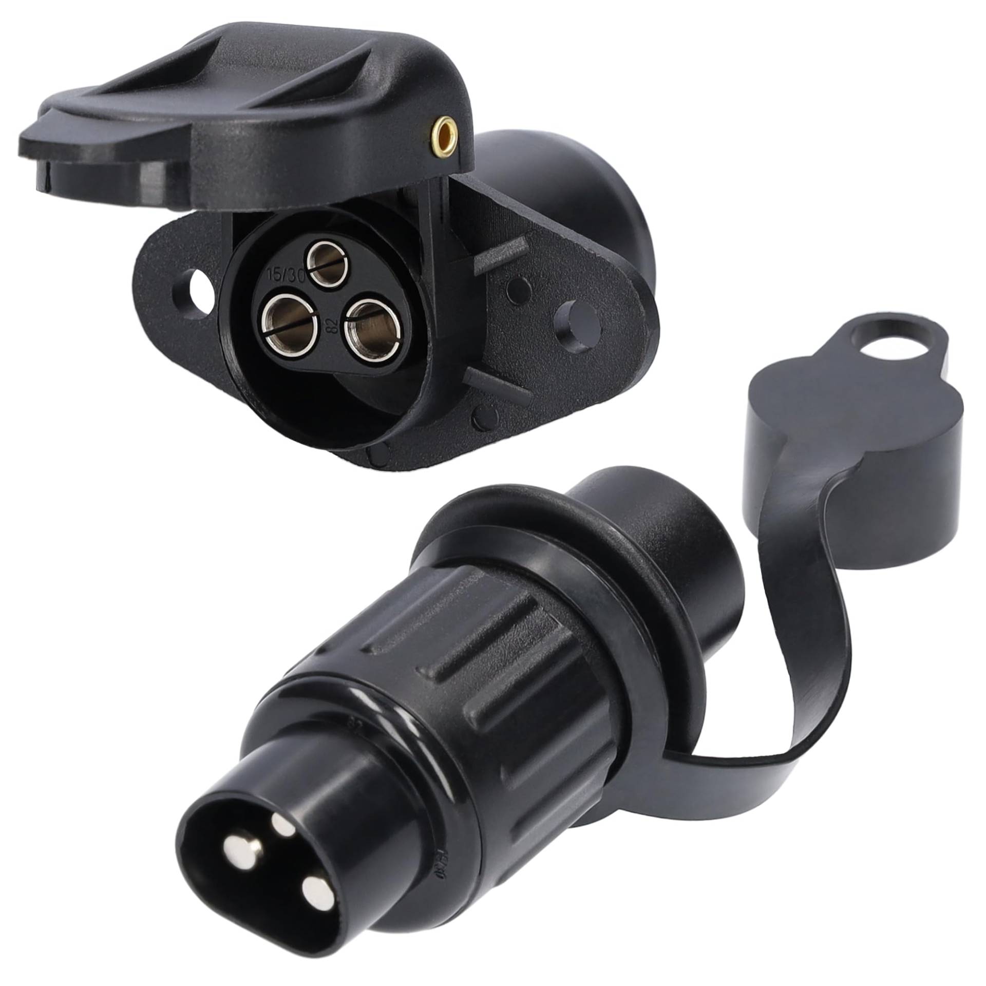 3 polige Steckdose + Stecker nach DIN 9680 PKW Anhänger LKW Traktor 6V 12V 24V von SAMETRUCK