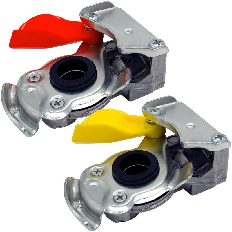 Kupplungskopf rot gelb M22 Set ohne Ventil für Bremse Vorrat Anhänger Auflieger von SAMETRUCK