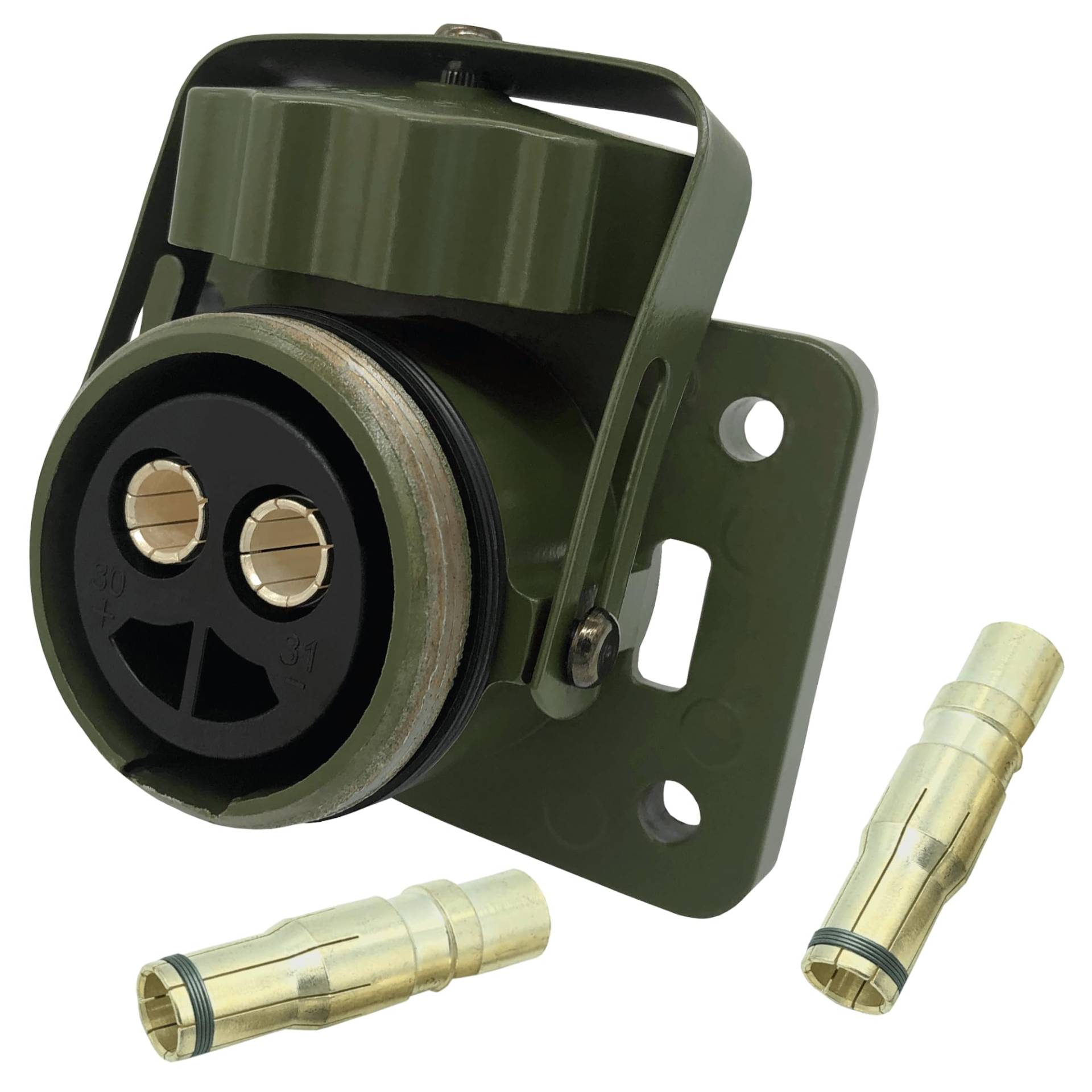 SAMETRUCK 2 polige NATO Steckdose mit Deckel + 2X Kontaktbuchse 35mm² 12V / 24V Starthilfe SAMETRUCK 2 polige NATO Steckdose mit Deckel + 2X Kontaktbuchse 35mm² 12V / 24V Starthilfe von SAMETRUCK