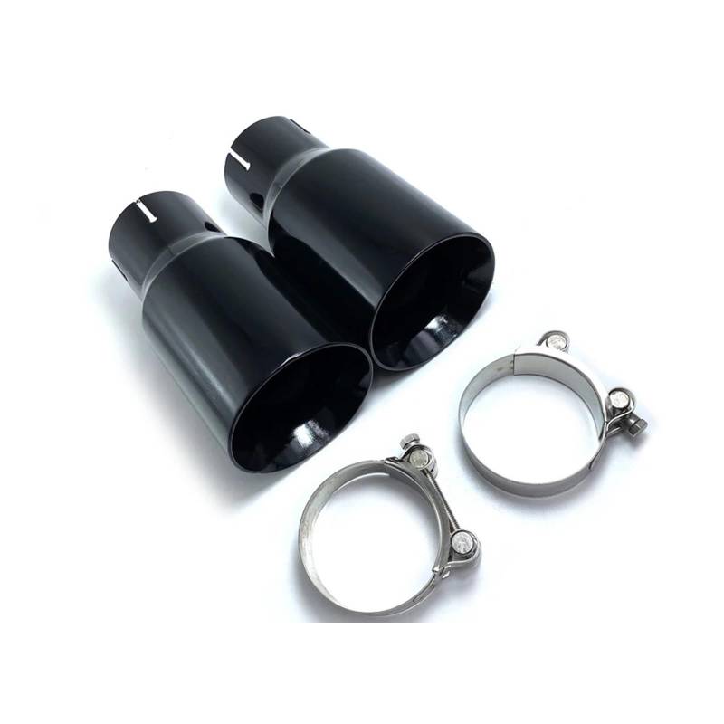 Auto Auspuff Endrohr 1 PC Auto Glänzend Schwarz Edelstahl Universal Auspuff System Schalldämpfer Spitze Ende Rohr Auspuffspitzen von SAMWDK