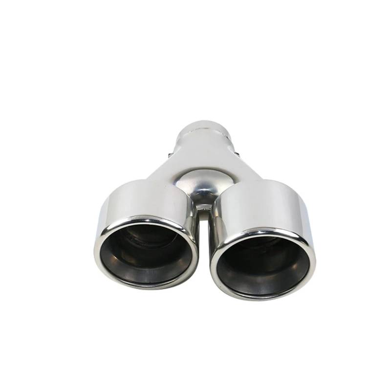 Auto Auspuff Endrohr 1 PCS Auto Auspuffrohr 63mm Einlass 102mm Auslass Edelstahl Schwarz Rollrand Dual Auspuffspitzen Auspuffspitzen von SAMWDK
