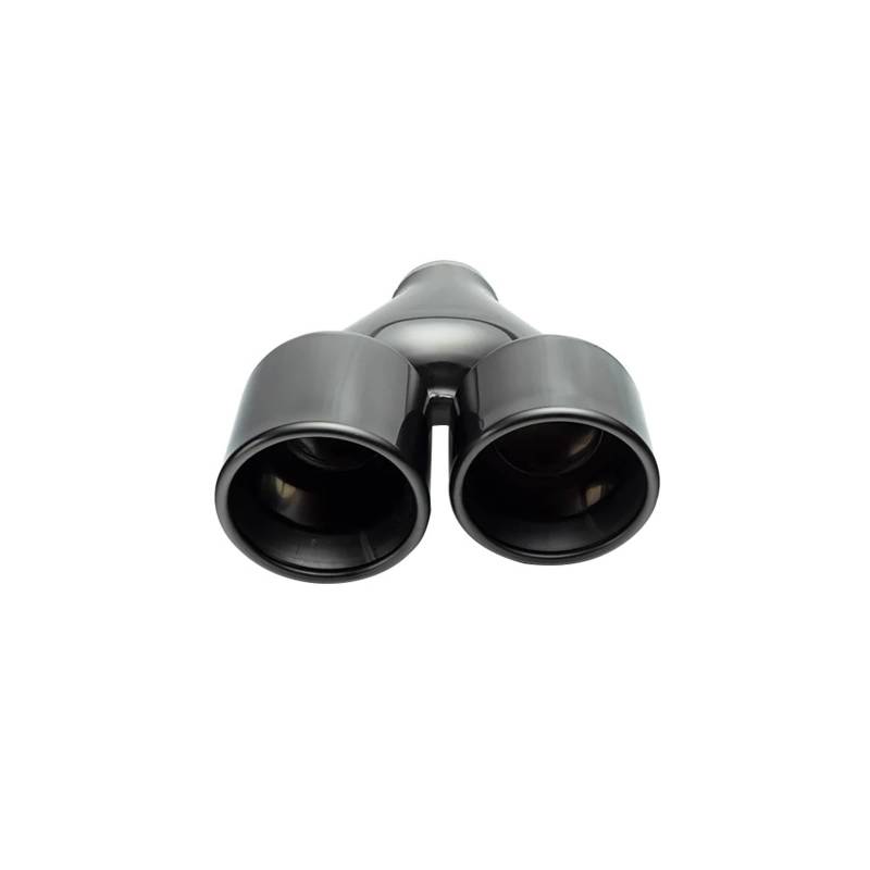 Auto Auspuff Endrohr 1 PCS Auto Auspuffrohr 63mm Einlass 102mm Auslass Edelstahl Schwarz Rollrand Dual Auspuffspitzen Auspuffspitzen von SAMWDK
