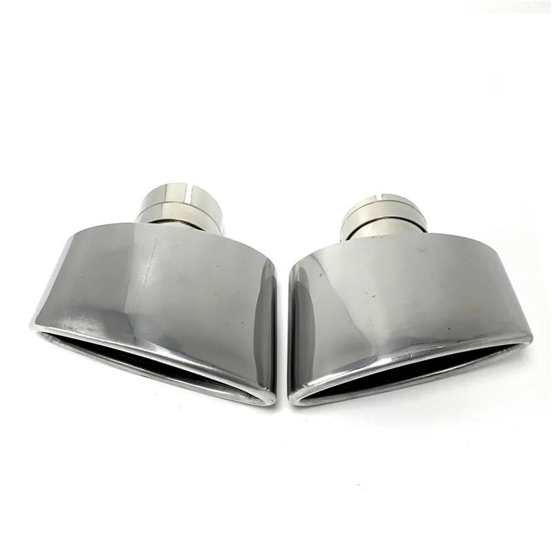 Auto Auspuff Endrohr 1 Paar (L+R) 304 Edelstahl Universal Auto Auspuff Endrohr 150mm Auslass Gerollt Oval Slant Schalldämpfer Endrohr Auspuffspitzen von SAMWDK
