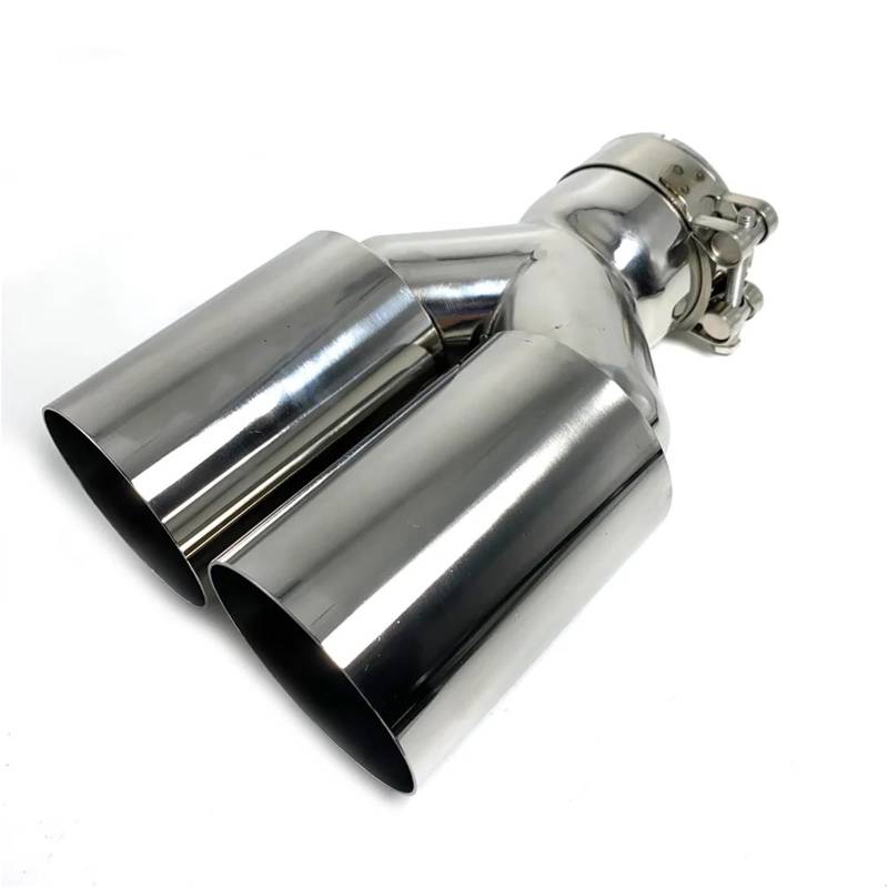 Auto Auspuff Endrohr 1 Stück Edelstahl Single Layer Auspuff 63mm Einlass Gerade Geschnitten 89mm Auslass Schalldämpfer Endrohr Endspitze Auspuffspitzen von SAMWDK