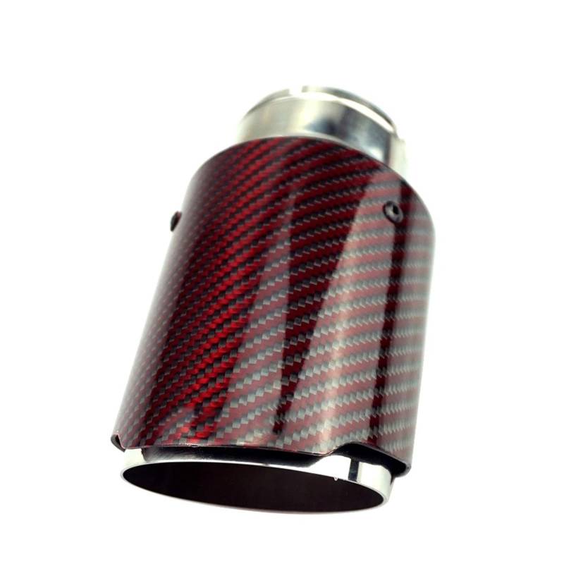 Auto Auspuff Endrohr 1 Stück Red Carbon Fiber Schwanz Kehle Auto Auspuff Universell Geändert Teile Rohr Spitze Auspuffspitzen von SAMWDK