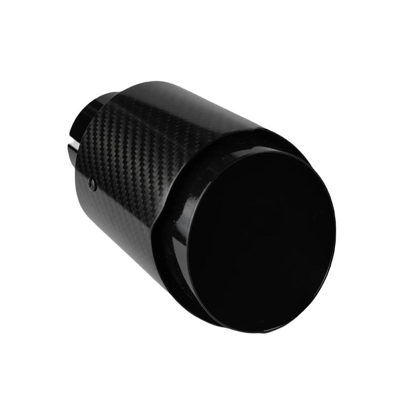 Auto Auspuff Endrohr 1 Stück Universal Auto Carbon Fiber Endrohr Edelstahl Schalldämpfer Hell Schwarz Twill Glänzend Schalldämpfer Auspuffdüse Spitze Auspuffspitzen von SAMWDK