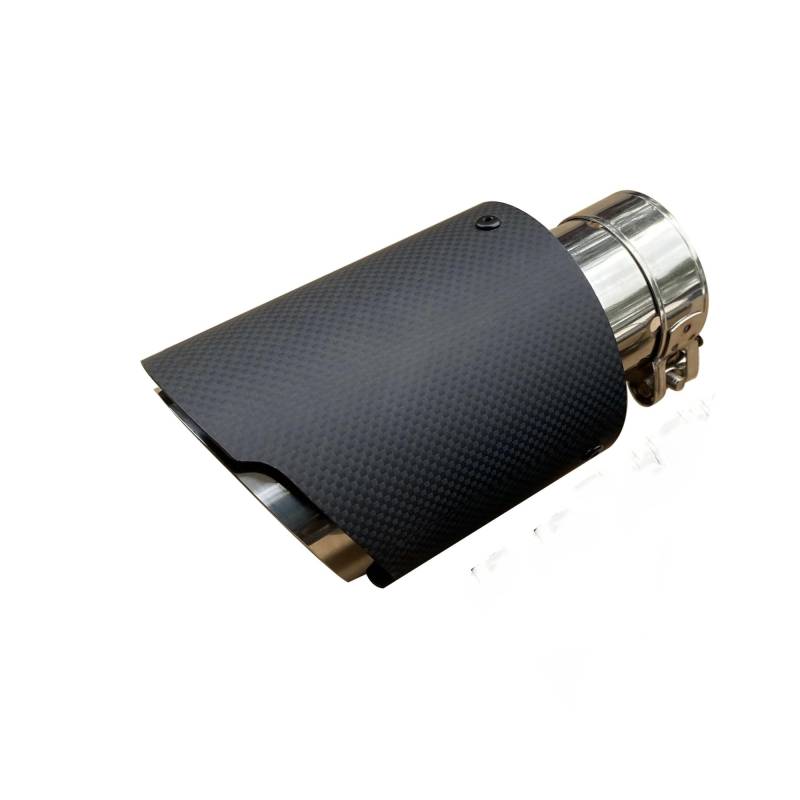 Auto Auspuff Endrohr 1PC Automotive Universal Edelstahl Auspuff Tip Schalldämpfer Carbon Fiber Trim Endrohr Auspuffspitzen von SAMWDK