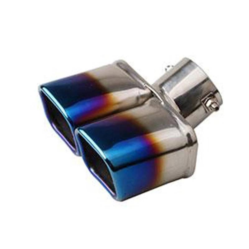 Auto Auspuff Endrohr 63mm Auspuffspitze Einlass Doppel-Barrel Hinten Endrohr Schalldämpfer Outlet Edelstahl Auto Zubehör Auspuffspitzen von SAMWDK