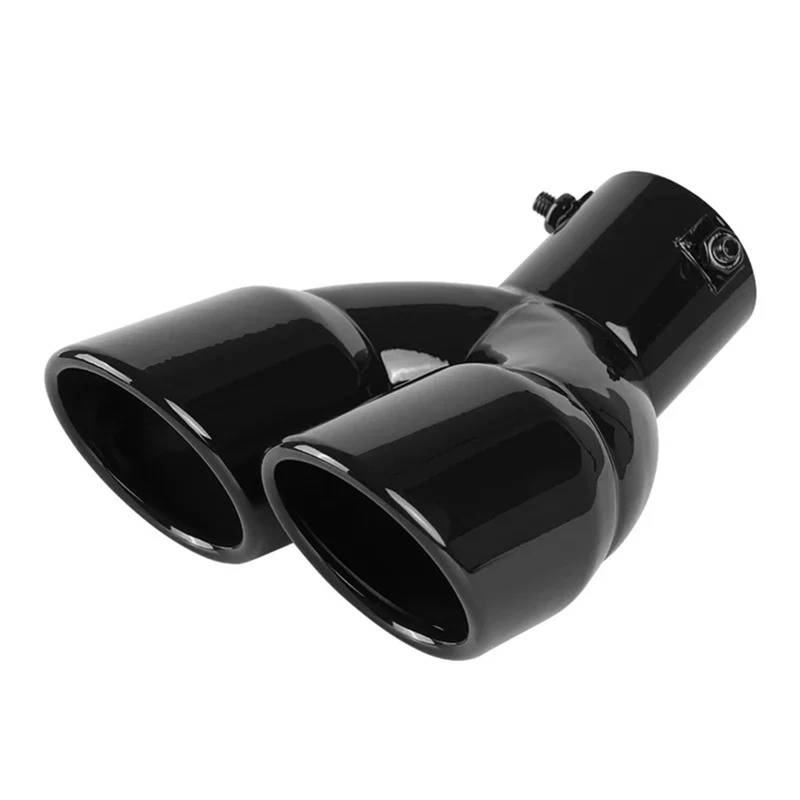 Auto Auspuff Endrohr Automodifikation Doppelrohr-Auspuffrohrdekoration Universal Verdickte Version Outlet Endrohr Schalldämpfer Auspuffspitzen von SAMWDK