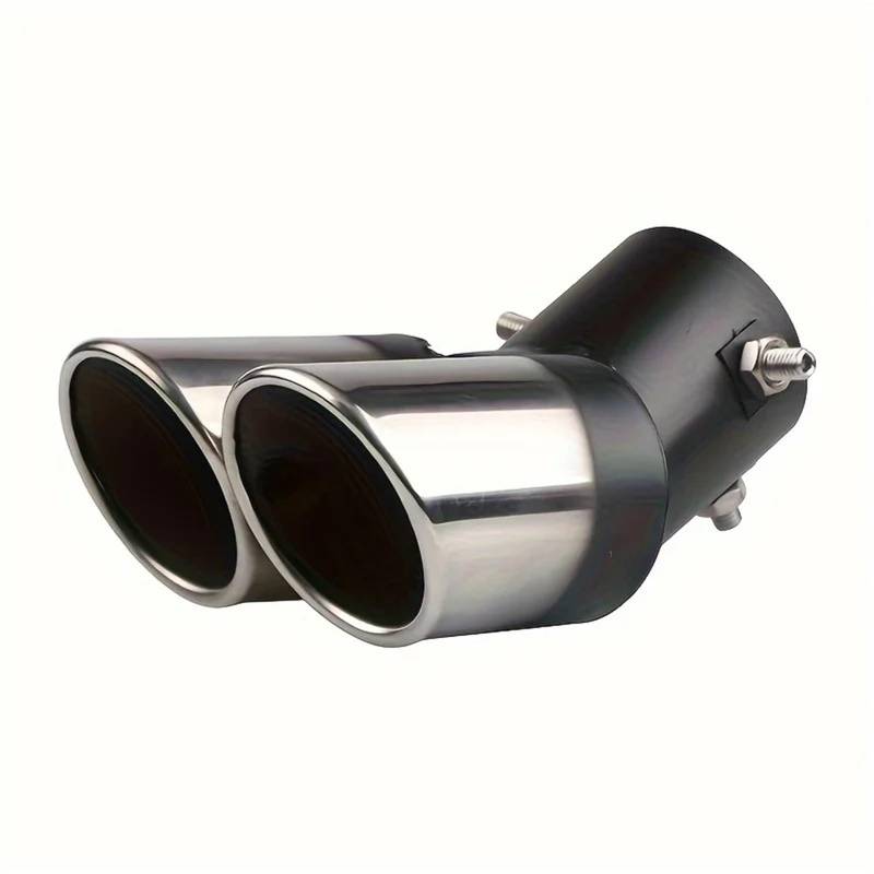 Auto Auspuff Endrohr Automotive Dual Auspuffrohr Kopf Chrom Edelstahl Schalldämpfer Hinten Endrohr Zubehör Auspuffspitzen von SAMWDK