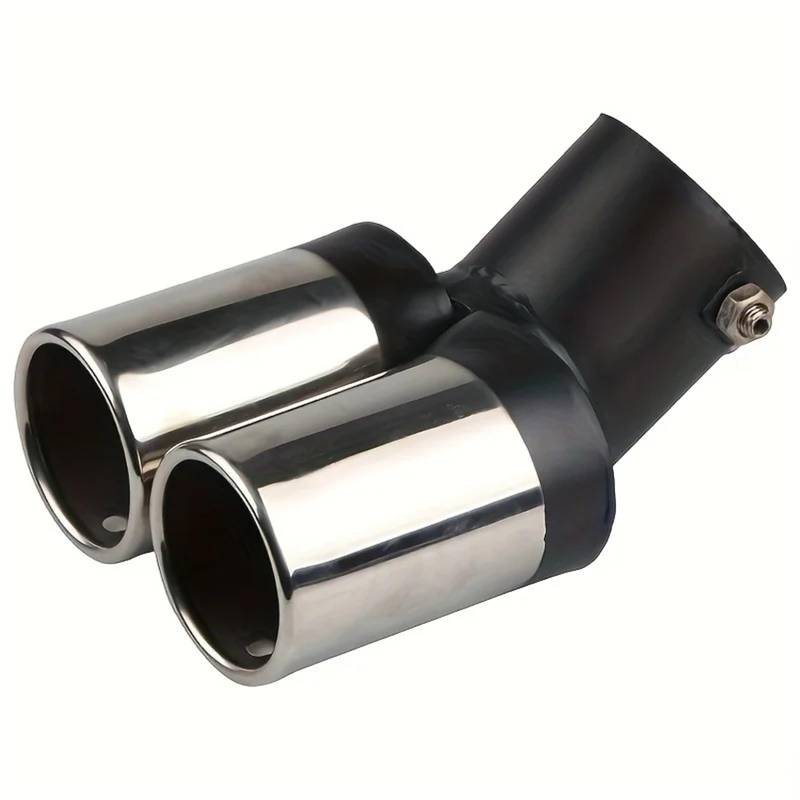 Auto Auspuff Endrohr Automotive Dual Auspuffrohr Kopf Chrom Edelstahl Schalldämpfer Hinten Endrohr Zubehör Auspuffspitzen von SAMWDK