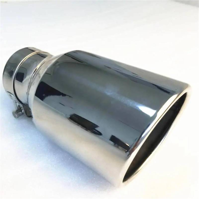 Auto Auspuff Endrohr Autoschalldämpfer Modifiziertes Endrohr Edelstahl Silber Großkaliber 114 Universal Throat Schrägauspuffkopf Auspuffspitzen von SAMWDK