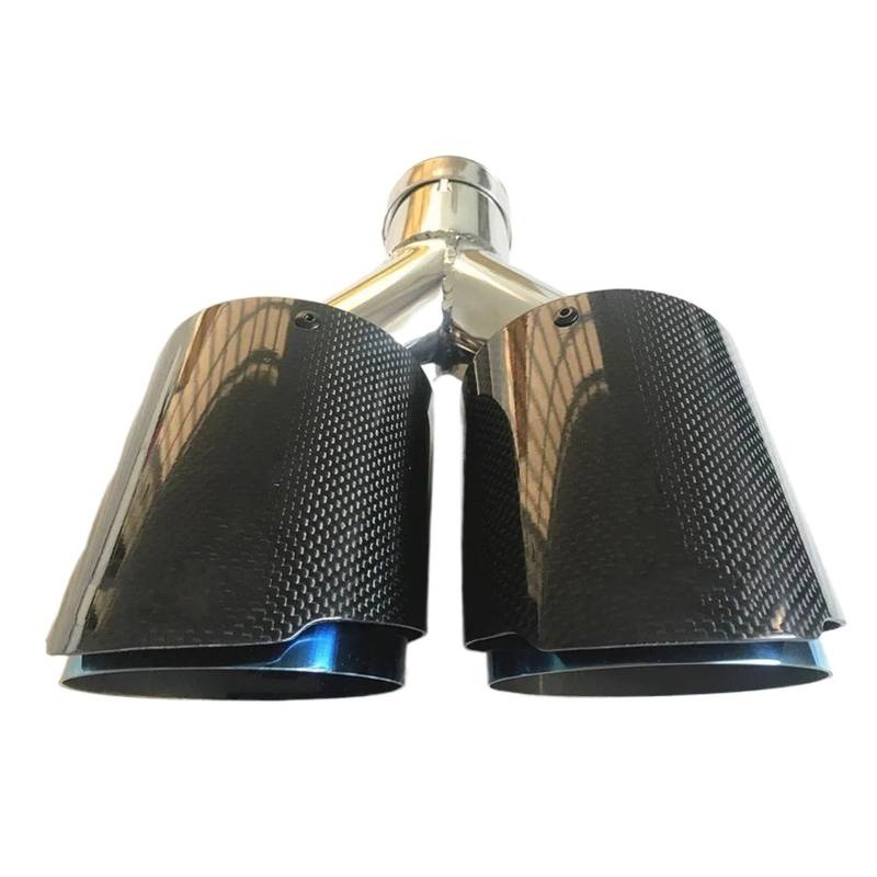 Auto Auspuff Endrohr Carbon Fiber Gegrilltes Bule Edelstahl Universal DUAL Automobile Auspuffrohr Schalldämpfer Auto Zubehör Modifikation Spitze Auspuffspitzen von SAMWDK