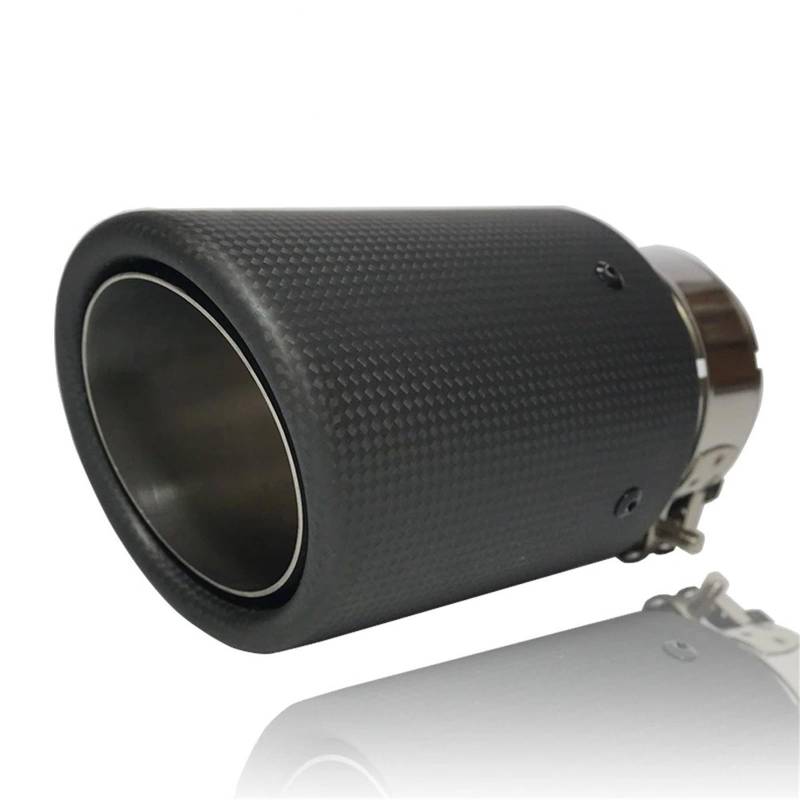 Auto Auspuff Endrohr Endrohrschalldämpfer Edelstahl Matt Carbon Fiber Auto Auspuffanlage Schalldämpfer Spitzenrohre Endspitzen Autozubehör Auspuffspitzen von SAMWDK
