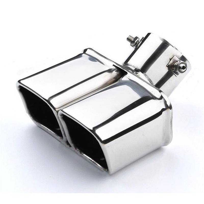 Auto Auspuff Endrohr Universal Edelstahl Auspuff Tipps Dual Outlet Spitze Schalldämpfer Schwanz Doppel Rohr Auto Zubehör Auspuffspitzen von SAMWDK