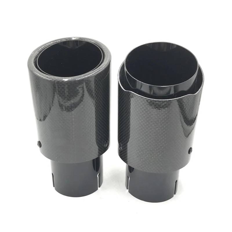 Auto Auspuff Endrohr Zwei Arten Von Glänzenden Carbonfasern + Schwarzem Edelstahl-Universal-Auspuffendrohr Auspuffspitzen von SAMWDK