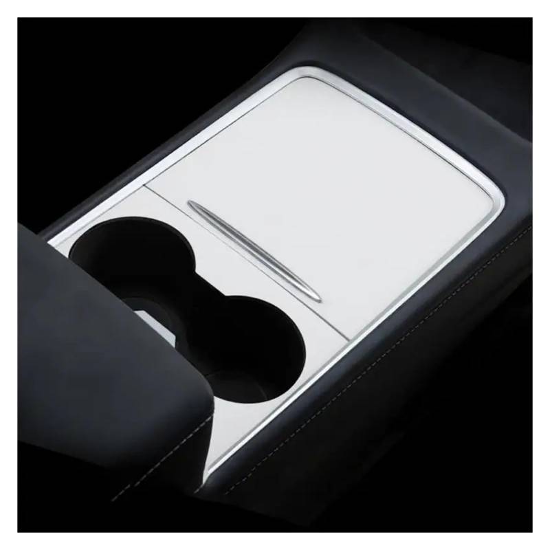 Auto Innenmittelkonsolen Für Tesla Für Modell 3 Für Y 2021-2023 Center Konsole Panel Aufkleber Holzmaserung Film Carbon Zentrale Steuerung Abdeckung Auto Innen Zubehör Auto Innenraum(Matte White) von SAMWDK