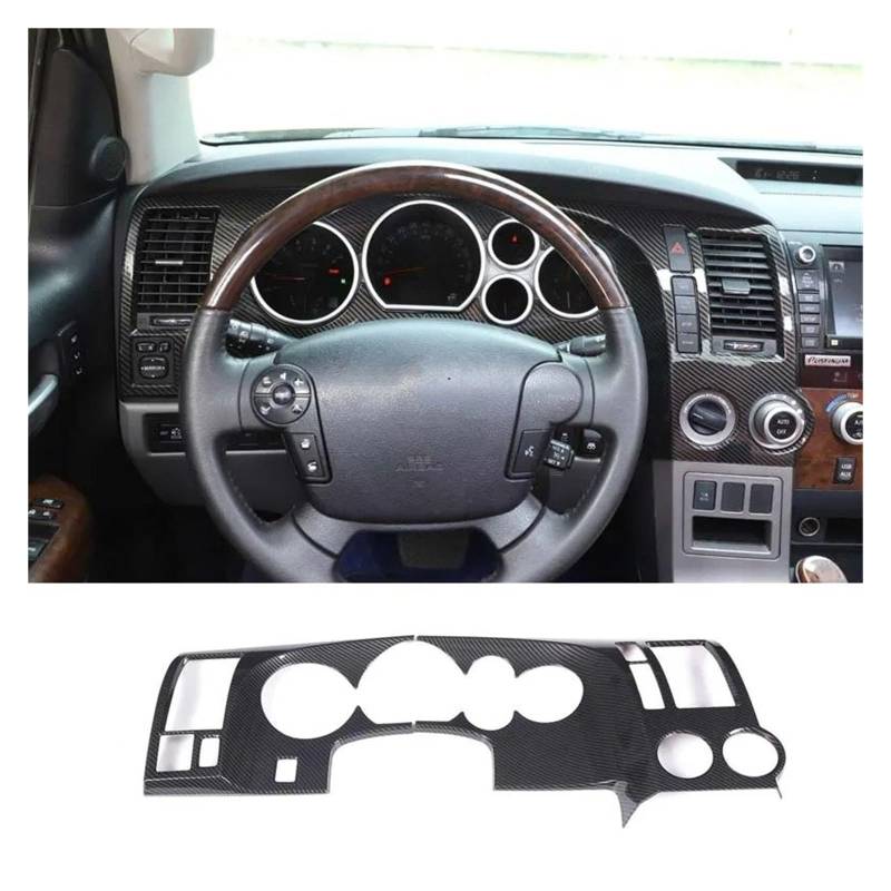 Auto Innenmittelkonsolen Für Tundra 2007 2008 2009 2010 2011 2012 2013 ABS Carbon Faser Muster Auto Dashboard Rahmen Tachometer Panel Abdeckung Trim Aufkleber Auto Zubehör Auto Innenraum(Matt Black) von SAMWDK