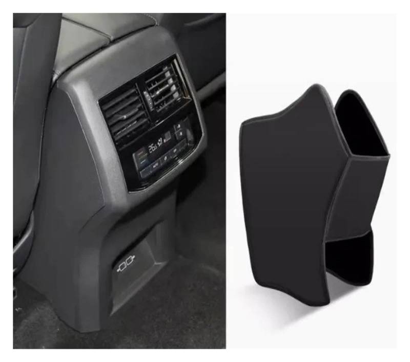 Auto Innenmittelkonsolen Für VW Für Teramont 2017 2018 2019 2020 2021 2022 2023 Hinten Armlehne Box Anti Kick Pad Mikrofaser Leder Schutzhülle Matte Auto Zubehör Auto Innenraum(Black1) von SAMWDK