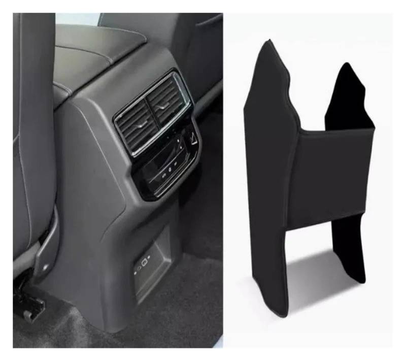 Auto Innenmittelkonsolen Für VW Für Teramont 2017 2018 2019 2020 2021 2022 2023 Hinten Armlehne Box Anti Kick Pad Mikrofaser Leder Schutzhülle Matte Auto Zubehör Auto Innenraum(Black2) von SAMWDK