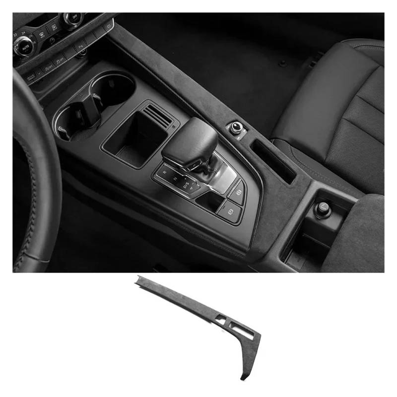 Auto Innenmittelkonsolen Wildleder Auto Innenräume Overlay Formteile Panels Konsole Dashboard Armlehne Deckel Shell Schalthebel Abdeckung Für A4L Für A4 Für B9 Für A5 Für S4 Auto Innenraum(Gear Side P von SAMWDK