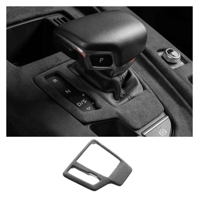 Auto Innenmittelkonsolen Wildleder Auto Innenräume Overlay Formteile Panels Konsole Dashboard Armlehne Deckel Shell Schalthebel Abdeckung Für A4L Für A4 Für B9 Für A5 Für S4 Auto Innenraum(Gear knob C von SAMWDK