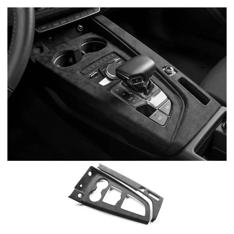 Auto Innenmittelkonsolen Wildleder Auto Innenräume Overlay Formteile Panels Konsole Dashboard Armlehne Deckel Shell Schalthebel Abdeckung Für A4L Für A4 Für B9 Für A5 Für S4 Auto Innenraum(Gear Panel von SAMWDK