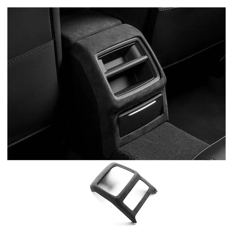 Auto Innenmittelkonsolen Wildleder Auto Innenräume Overlay Formteile Panels Konsole Dashboard Armlehne Deckel Shell Schalthebel Abdeckung Für A4L Für A4 Für B9 Für A5 Für S4 Auto Innenraum(Rear AC Cov von SAMWDK