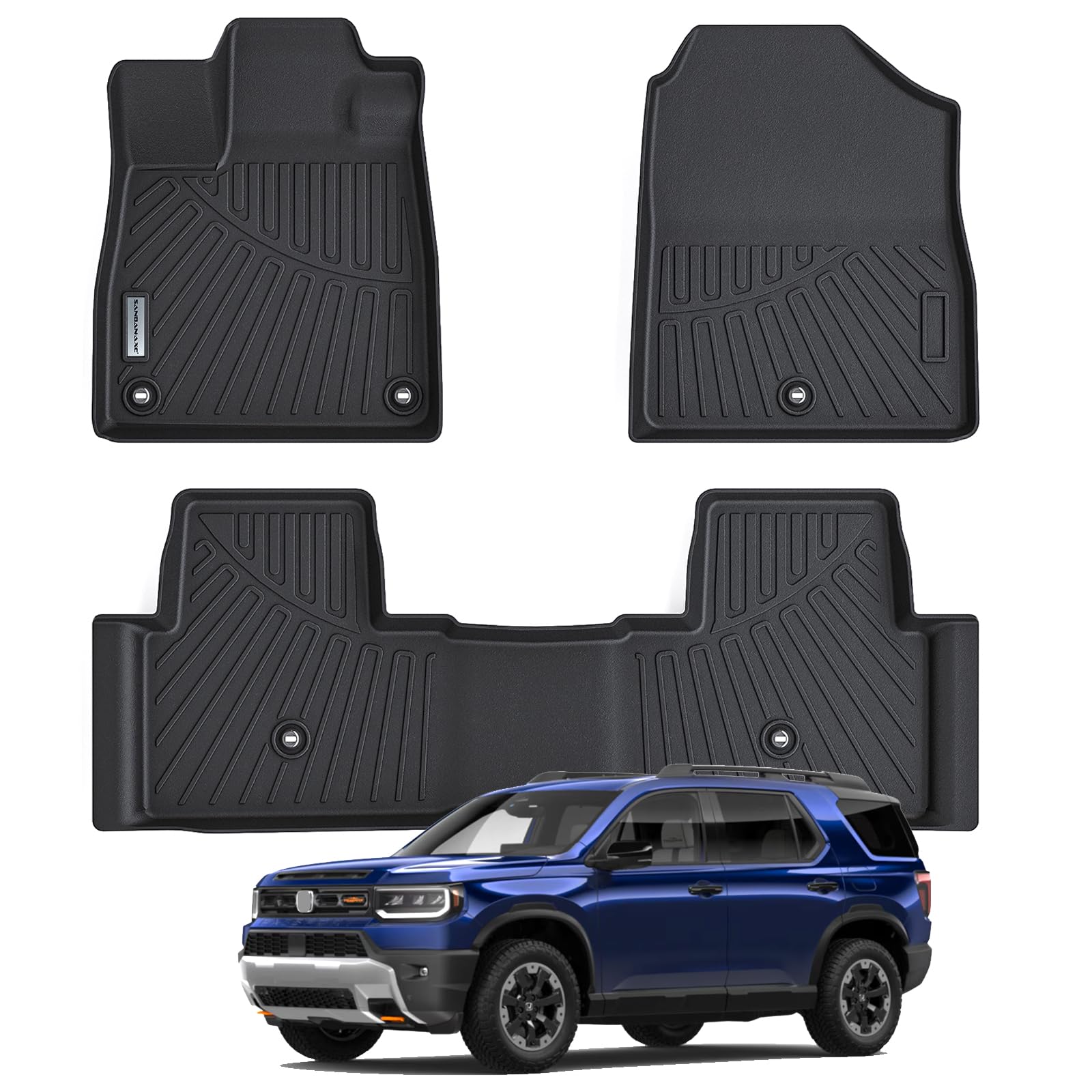 SANBAN-AXE Fußmatten für Honda Passport TPE Allwetterschutz 1. & 2. Reihe Auto Fußmatten Zubehör - Schwarz SANBAN-AXE Fußmatten für Honda Passport TPE Allwetterschutz 1. & 2. Reihe Auto Fußmatten Zubehör - Schwarz von SANBAN-AXE