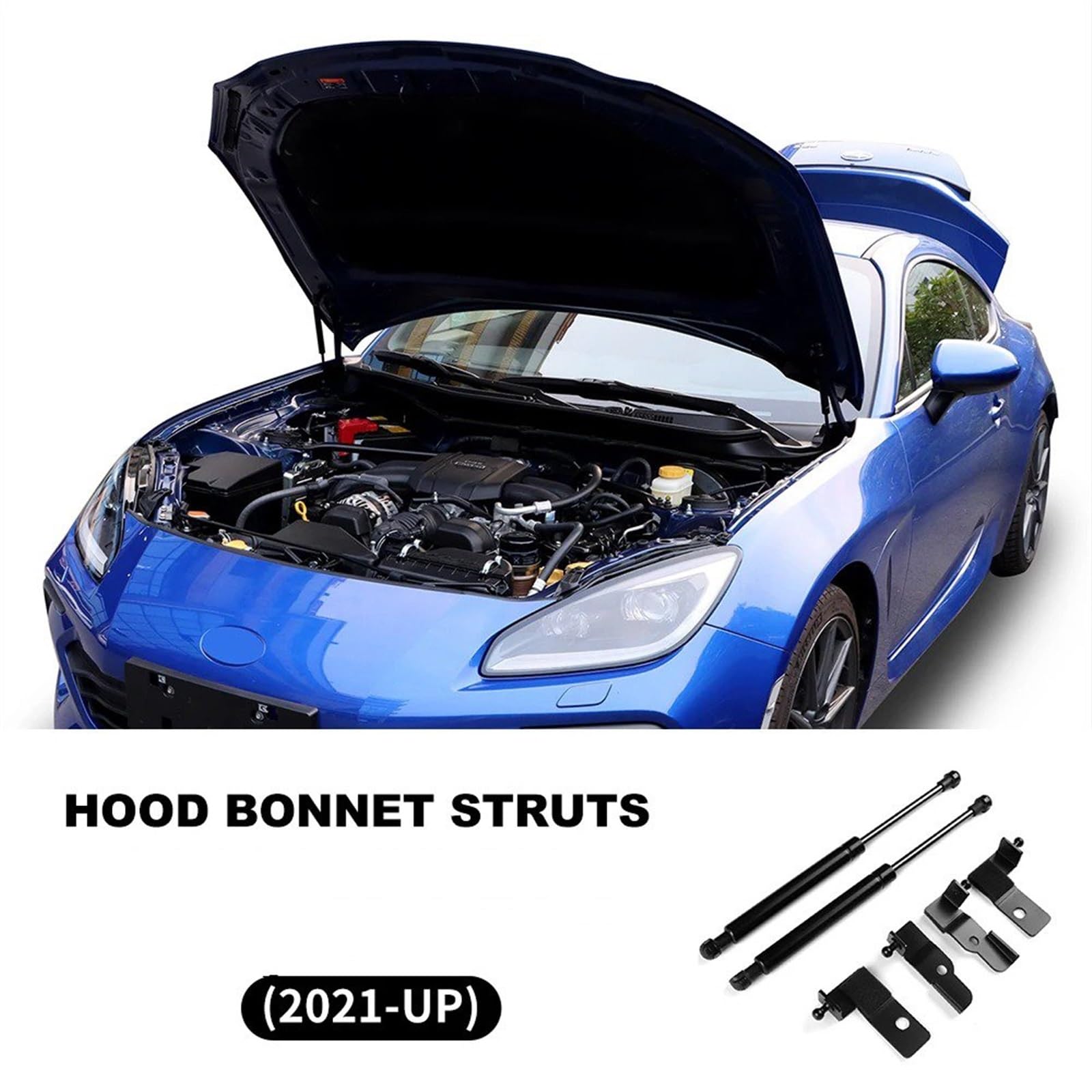 Kfz Strebenstangen Haube Motorhaube Streben Für Subaru BRZ Für Toyota GR86 2021 2022 2023 2024 Vorne Ändern Gas Quellen Heben Unterstützung Schock Frühling Dämpfer Stange(1Set Black) von SANCAK