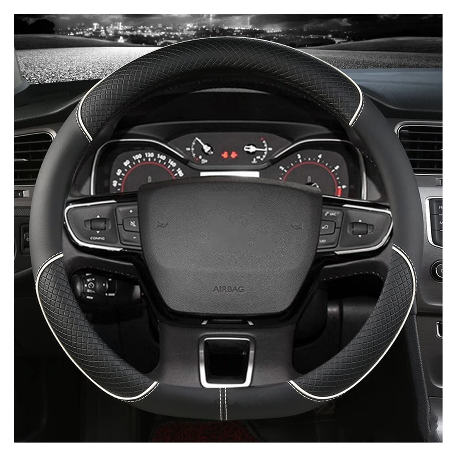 Lenkrad Abdeckung Für Citroen C1 C2 Für C3 Für C4 Für C5 Für C4L Für Berlingo Für C4 Für Picasso C5 Für AIRCROSS Auto Lenkrad Abdeckung Faser Leder D Form O Form Lenkradbezug(E-D) von SANCAK