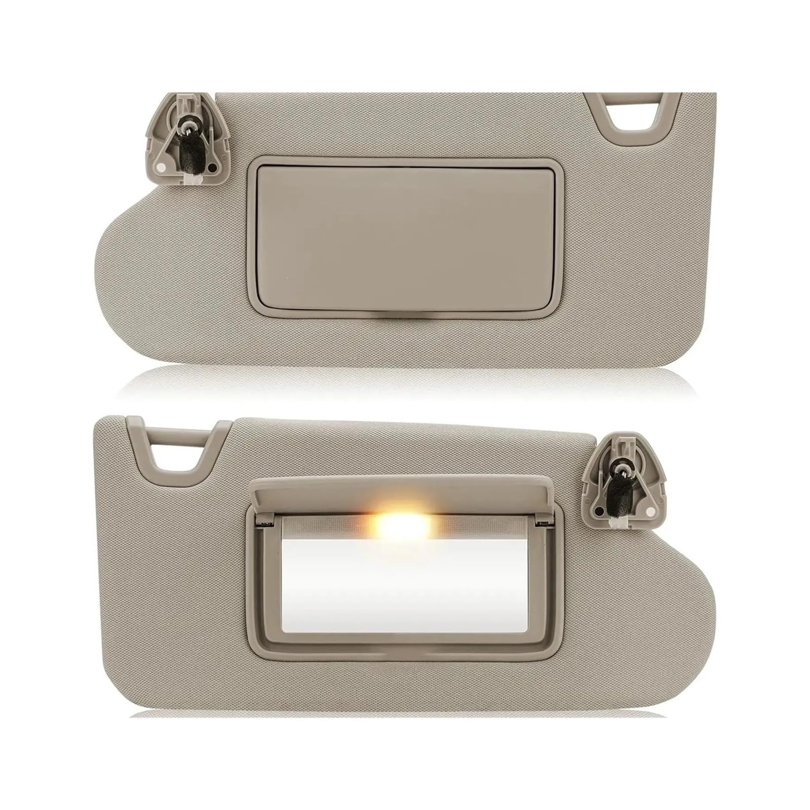 Sonnenblende Für Nissan Für Altima 2013 2014 2015-2018 Fahrerseite Passagierseite Sonnenblende Mit Licht Auto Sonnenblende 96401-3TA2A 96400-3TA2A(Beige 1 Pair) von SANCAK