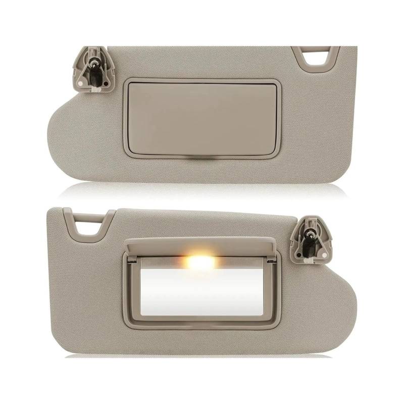 Sonnenblende Für Nissan Für Altima 2013 2014 2015-2018 Fahrerseite Passagierseite Sonnenblende Mit Licht Auto Sonnenblende 96401-3TA2A 96400-3TA2A(Beige 1 Pair) von SANCAK