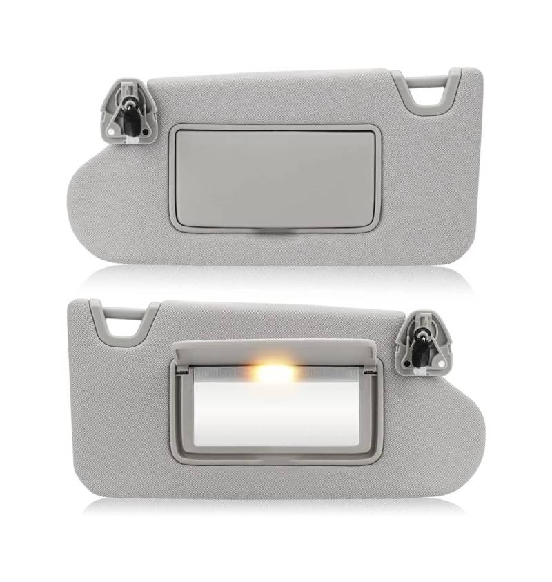 Sonnenblende Für Nissan Für Altima 2013 2014 2015-2018 Fahrerseite Passagierseite Sonnenblende Mit Licht Auto Sonnenblende 96401-3TA2A 96400-3TA2A(Gray 1 Pair) von SANCAK