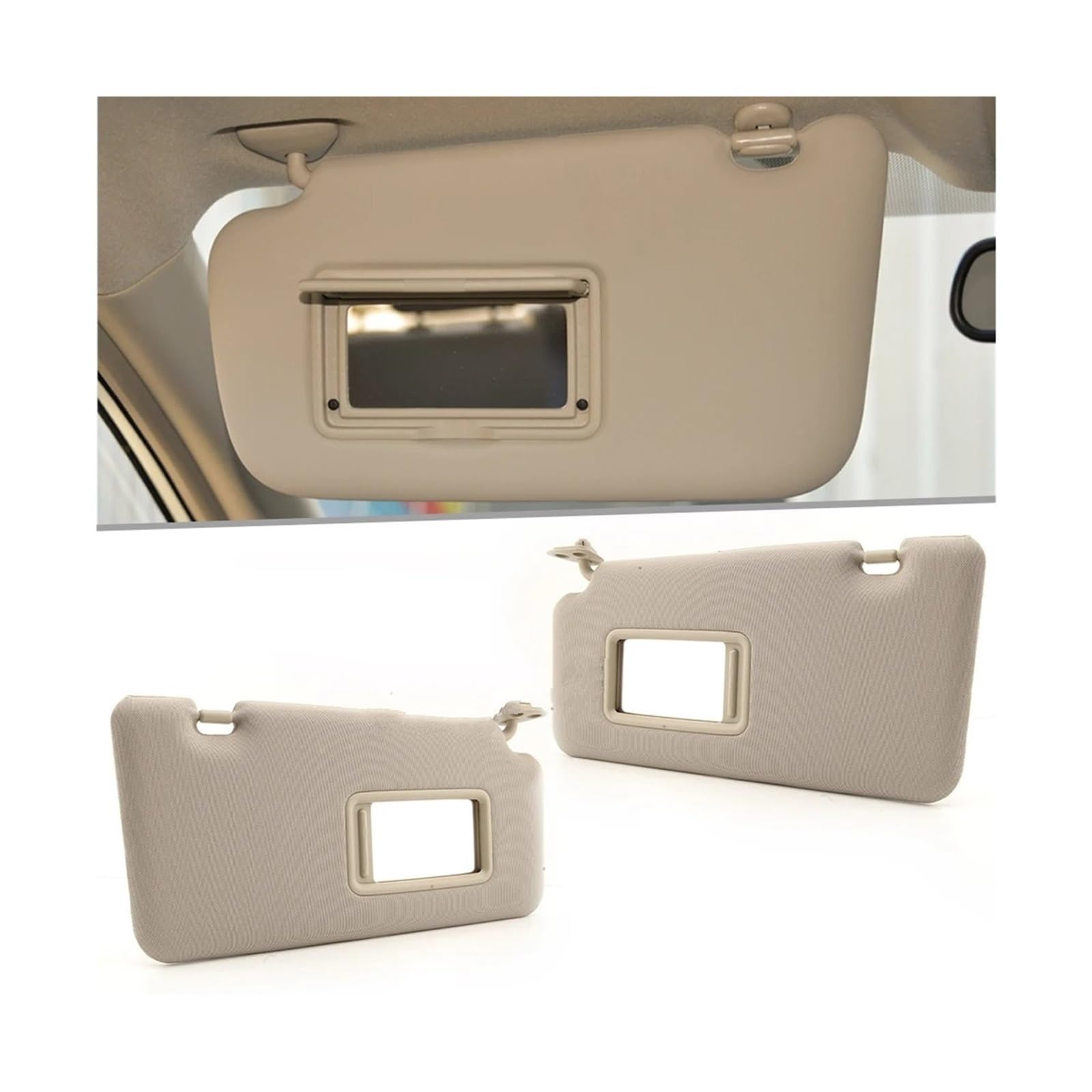 Sonnenblende Für Nissan Für Tiida 2010 2009 2008-2005 Sonnenblende Zubehör Innenausstattung Frontscheibe Sonnenblende mit Make-up-Spiegel(1 Paar) von SANCAK