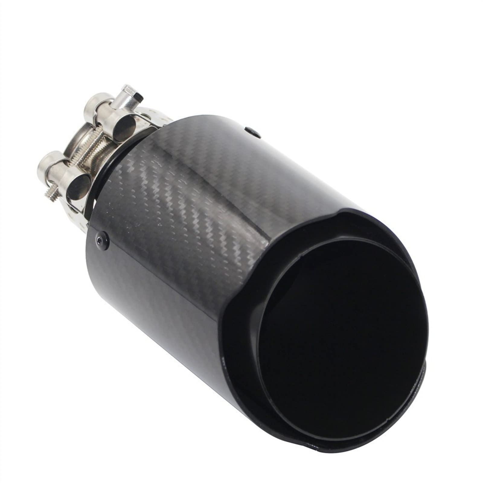 Auto Endrohr Auto-Schalldämpfer-Spitze AuspuffrohrUniversal Gerade Edelstahl Schwarz Auspuffblende (Größe : 67mm-89mm) von SANDNE