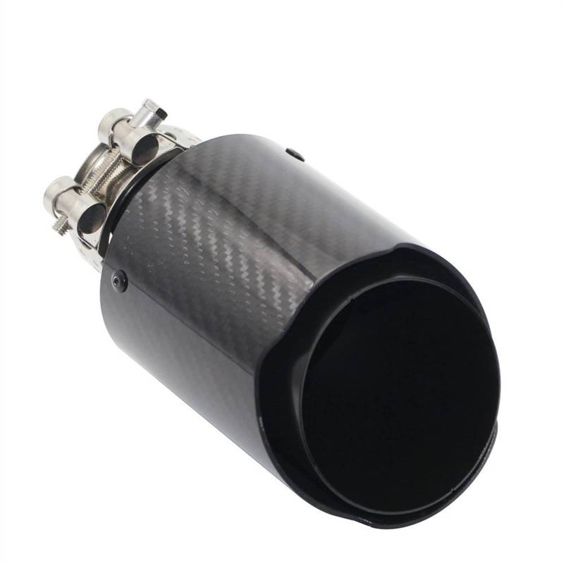Auto Endrohr Auto-Schalldämpfer-Spitze AuspuffrohrUniversal Gerade Edelstahl Schwarz Auspuffblende (Größe : 67mm-89mm) von SANDNE