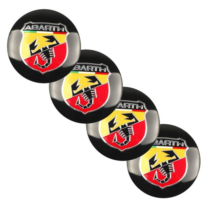 4 Stück Radnabenkappen für FIAT 500 595 Punto Bravo Stilo Panda Abarth 56mm, Felgendeckel Felgenkappen Nabenkappen Nabendeckel Radnabenabdeckung Radnabendeckel Reifen Felgen Aufkleber von SANNIS