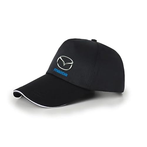 SANNITOU Baseball Cap Herren und Damen Verstellbare Baseballkappe für Mazda Einheitsgröße Sonnenmütze Basecap mit Auto-Logo,OneSize-Black von SANNITOU
