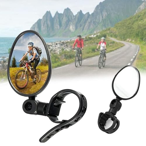 Fahrradrückspiegel, HD 360° Drehspiegel Fahrradspiegel, Fahrrad Spiegel für Lenker 15-35mm, Safe Rearview Mirror Lenkerspiegel Konvexen Reflektor, für Mountainbike Rennrad Ebike und andere Fahrräder von SANON