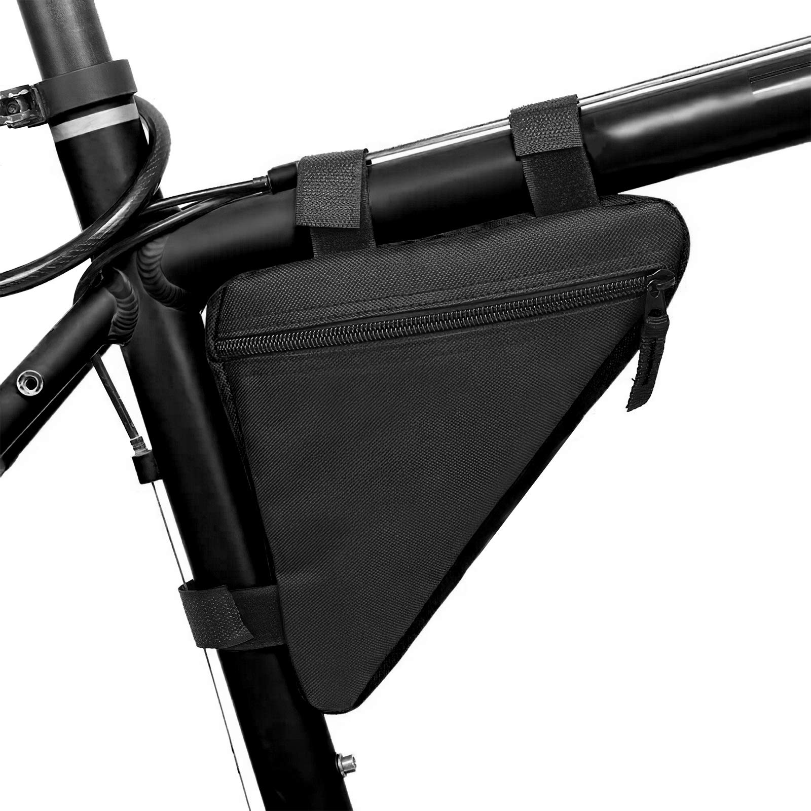 SANON Fahrradtasche Rahmen, Große Kapazität Rahmentasche Fahrrad, Dreieck Fahrrad Rahmentasche, Rahmentasche Fahrradtasche (Schwarz) von SANON