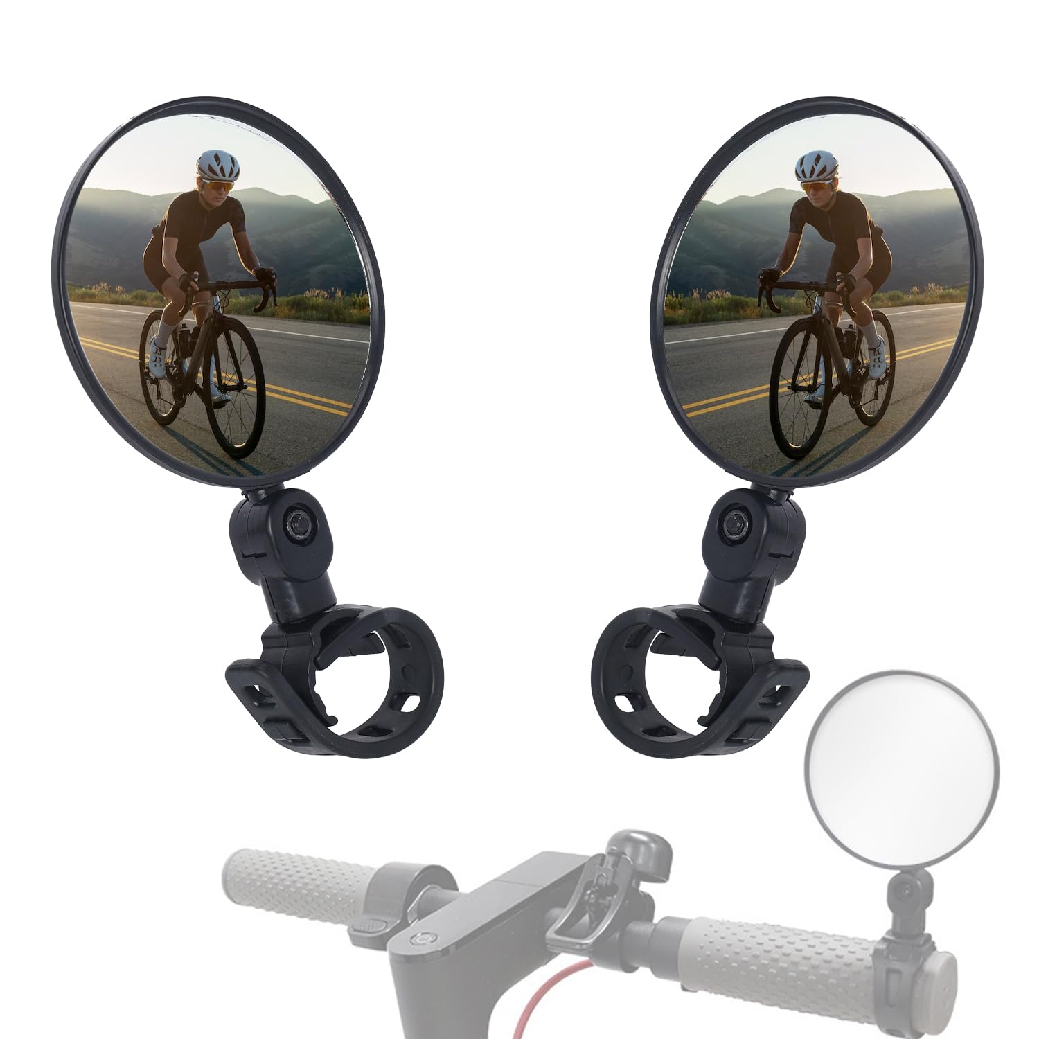 Fahrradspiegel Sicherer Rückspiegel 2 Stück 360°Drehbar Konvexspiegel Klappbar Radfahren Rückspiegel Lenker Spiegel für Fahrrad, Mountainbikes, Rennräder Fahrradspiegel Sicherer Rückspiegel 2 Stück 360°Drehbar Konvexspiegel Klappbar Radfahren Rückspiegel Lenker Spiegel für Fahrrad, Mountainbikes, Rennräder von SANOU